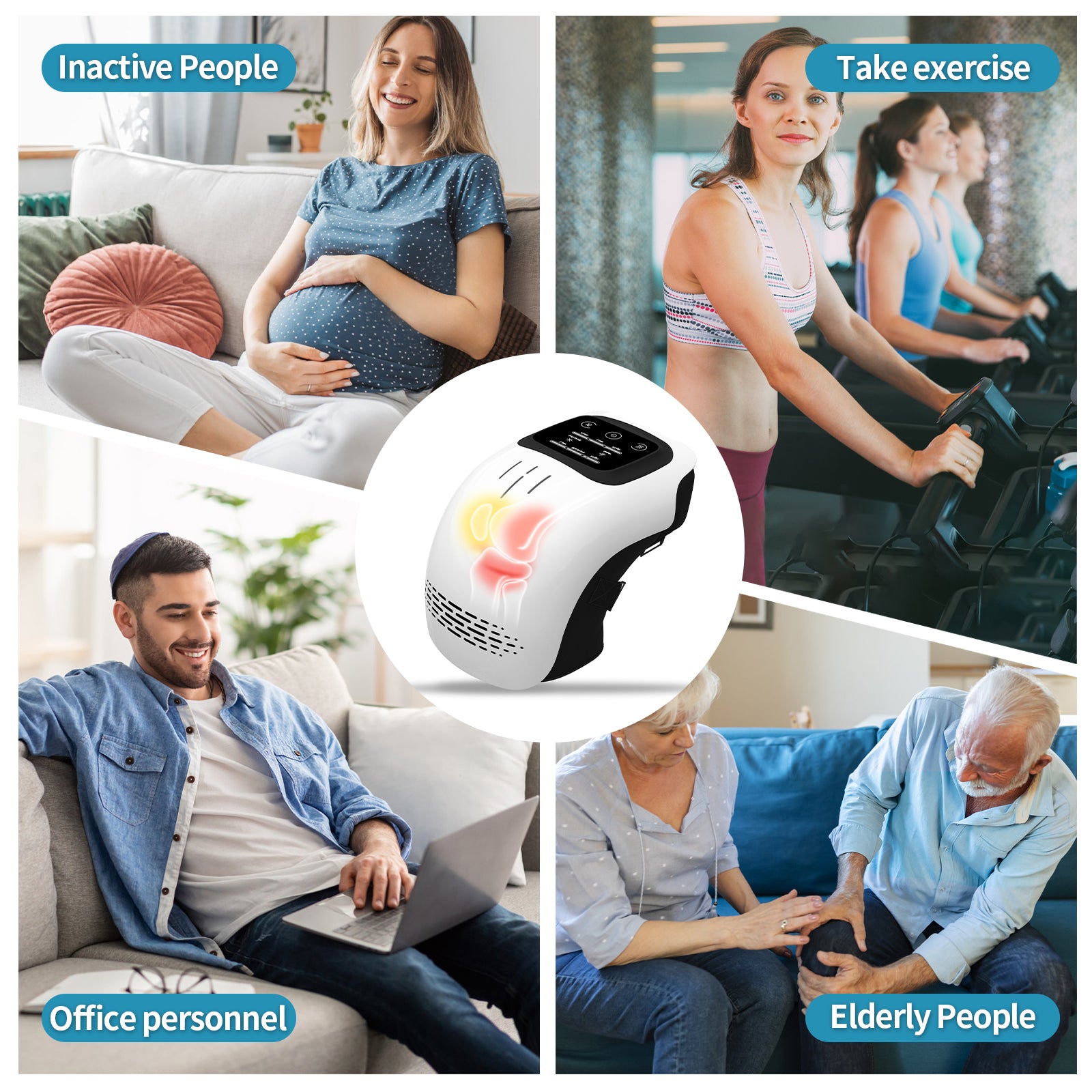 Intelligent Rechargeable Knee Massager with Heating & Vibration