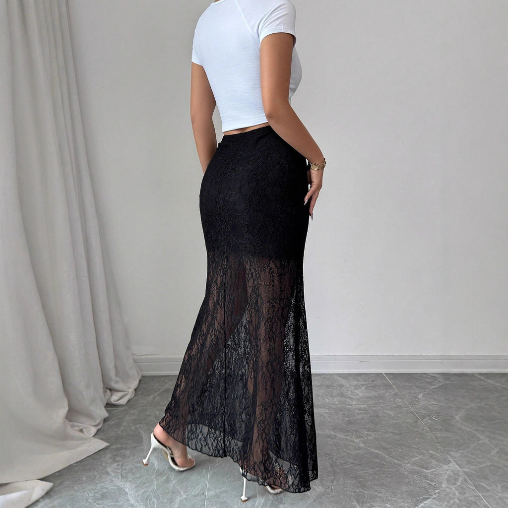 Women's Black Fishtail Skirt