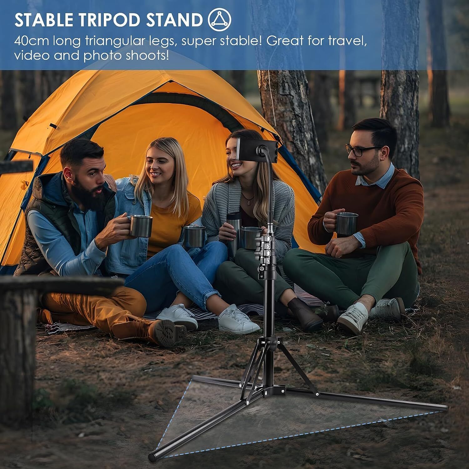 170CM Tall Flexible Phone Tripod With Gooseneck Heavy Duty Phone Tripod Stand UK