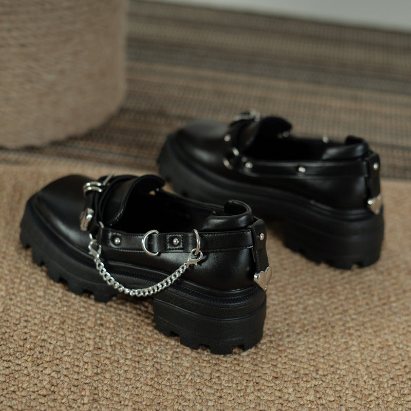 New British Style Fashion Wild Square Head Mary Jane Shoes