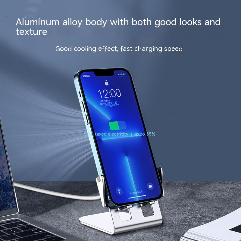 Fast Charging Metal Mobile Desktop Stand with Wireless Charging
