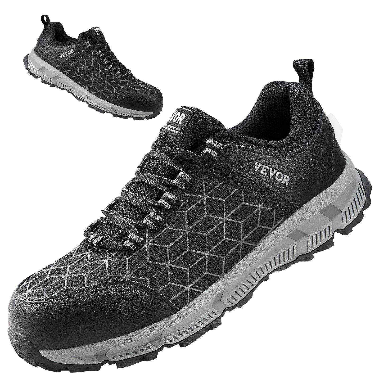 Steel Toe Shoes For Men – Lightweight Breathable Safety Work Sneakers (US Size 11)