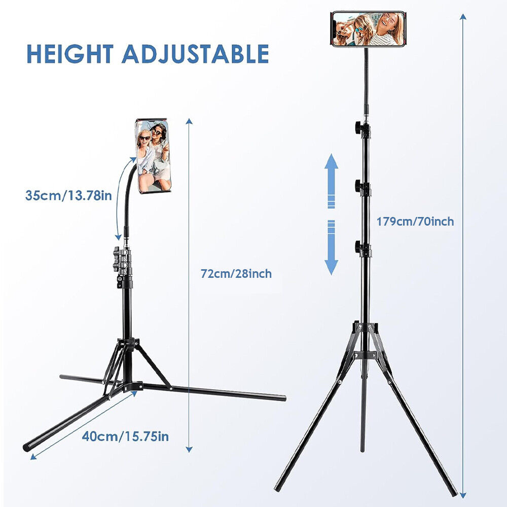170CM Tall Flexible Phone Tripod Stand with Gooseneck
