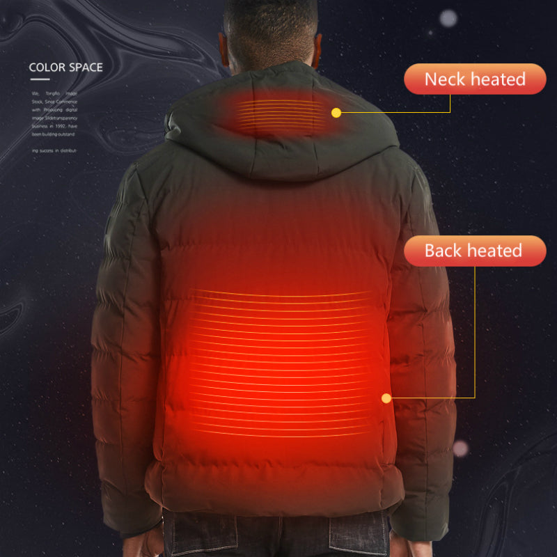 New Men &amp; Women USB Smart Electric Heated Jacket – Winter Thickened Hooded Outdoor Wear (Up to 7XL)