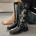 Women's Leather-Style Western Cowboy Boots